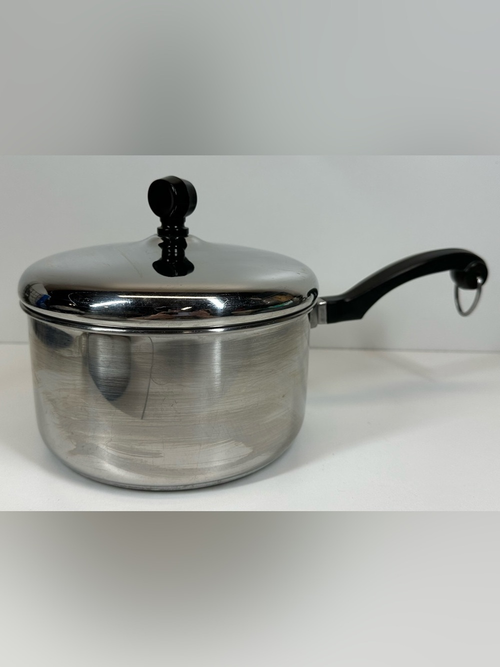 Vintage Farberware 2 Qt Pot with Lid Stainless Steel Aluminum Clad USA